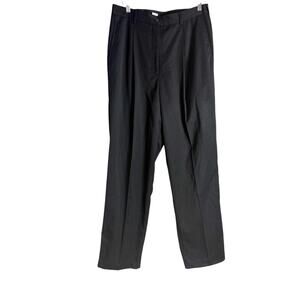 Liz Claiborne Elisabeth Black Pleated Straight Leg Dress Pants Size 14
